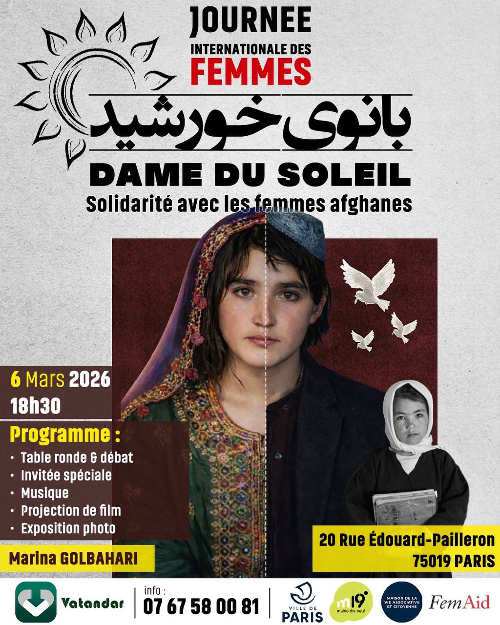 Dame du Soleil – Solidarité avec les femmes afghanes